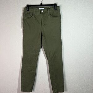 LOFT Mid Rise Ankle Skinny Jeans Women's Army Green‎ Size 27/4
